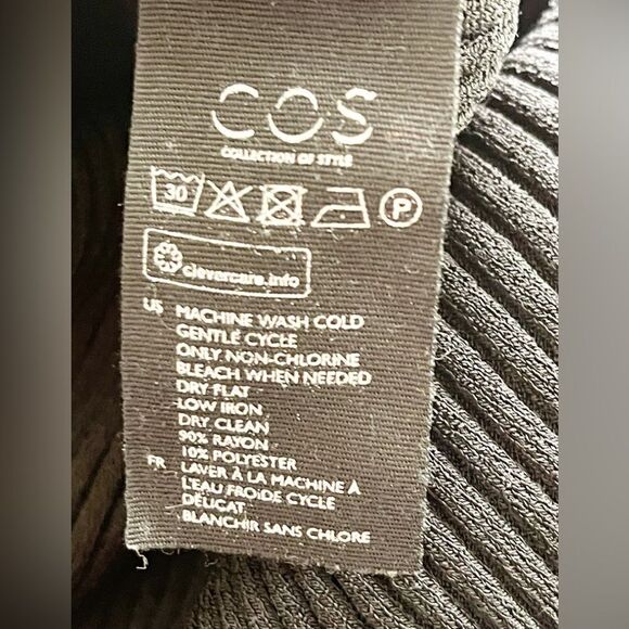 COS skirt ribbed knit ruffle hem black midi pencil skirt. Small - Picture 7 of 7